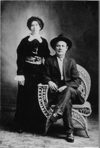 1910 circa_George and Ona Mae (Hancock) Brooks circa 1910.B&W.5x7